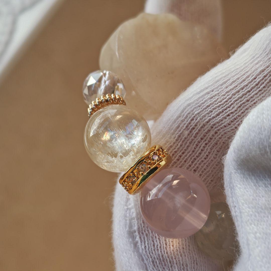 新作✩ムーン♡ガネーシャ✩キラキラホワイトマイカ✩ヒデナイト✩ローズクォーツ