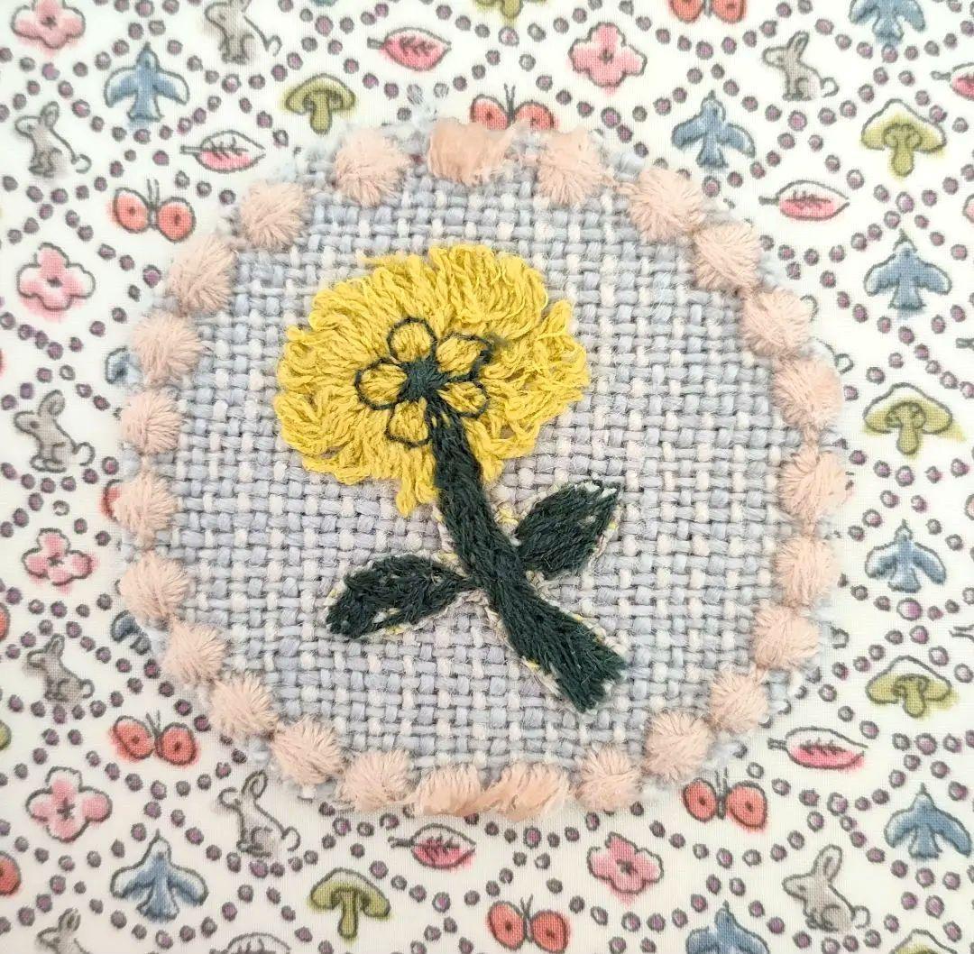 SOLD ミナペルホネン　ファブリックフレーム　タンバリン　skip　黄色