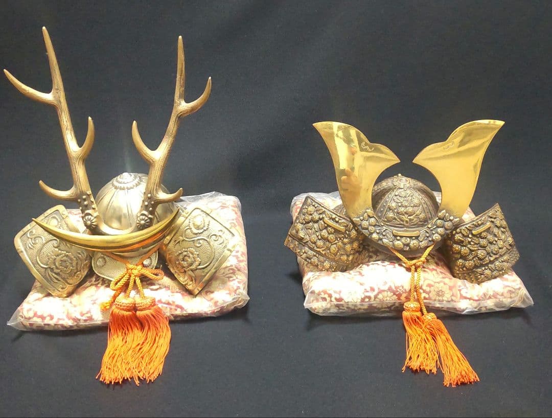 五月人形 兜 豪華鎧兜 一対 こどもの日 飾り兜 美品