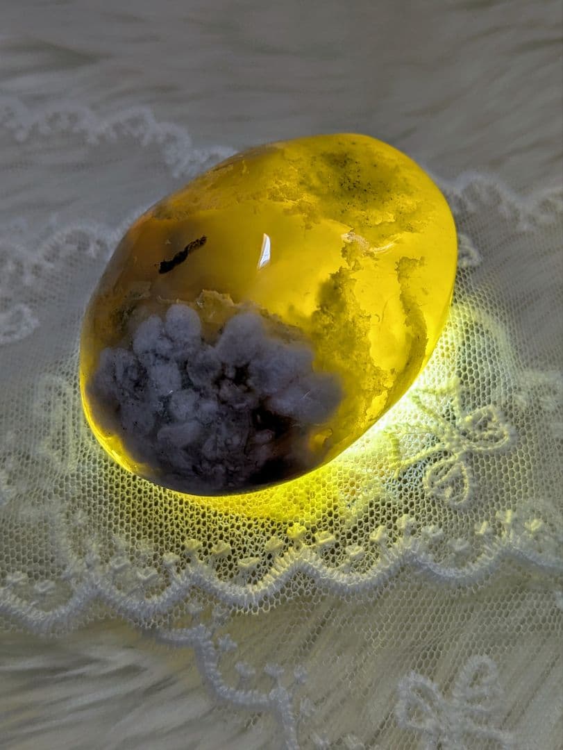 希少　レアカラー　♡桜瑪瑙♡　ぷっくり　パーム　黄色　イエロー