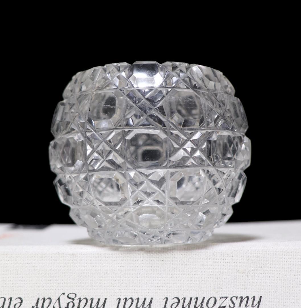 オールド・バカラ 激レアサイズ 丸型 ミニチュール 切子花瓶 壺 置物 オブジェ