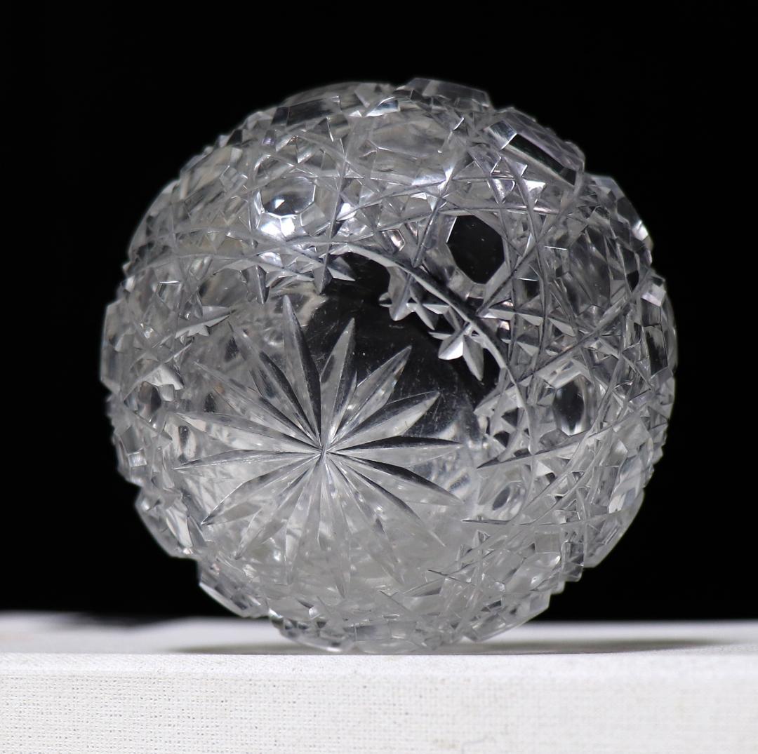 オールド・バカラ 激レアサイズ 丸型 ミニチュール 切子花瓶 壺 置物 オブジェ