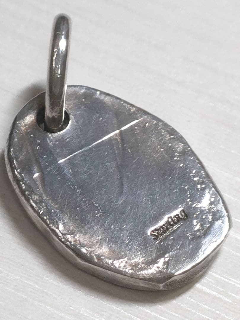 シルバー925製ナバホスタンプオーバルペンダント　22✕19㌢　16.3㌘