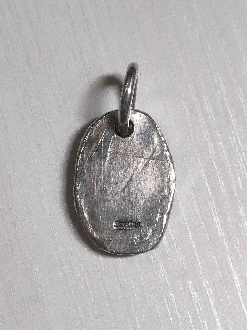 シルバー925製ナバホスタンプオーバルペンダント　22✕19㌢　16.3㌘