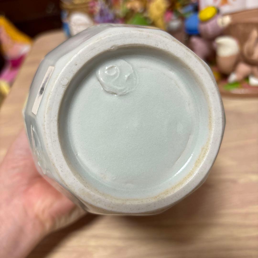 花瓶 柿伝 白磁面取