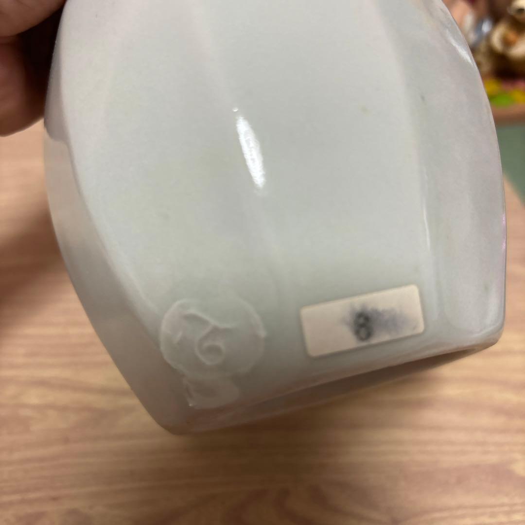 花瓶 柿伝 白磁面取