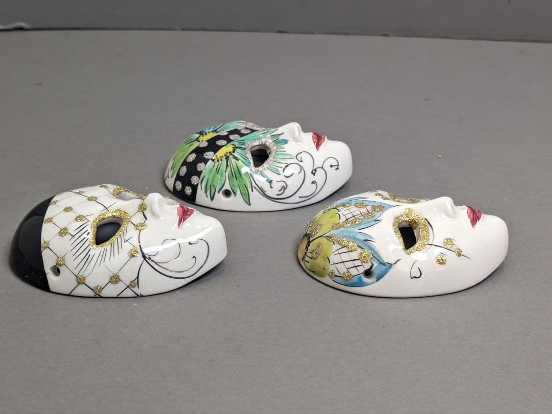 ☆【まとめ】 ベネチアン マスク 4個 陶器 仮面 パーティ 仮装 舞踏会