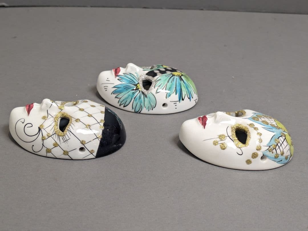 ☆【まとめ】 ベネチアン マスク 4個 陶器 仮面 パーティ 仮装 舞踏会