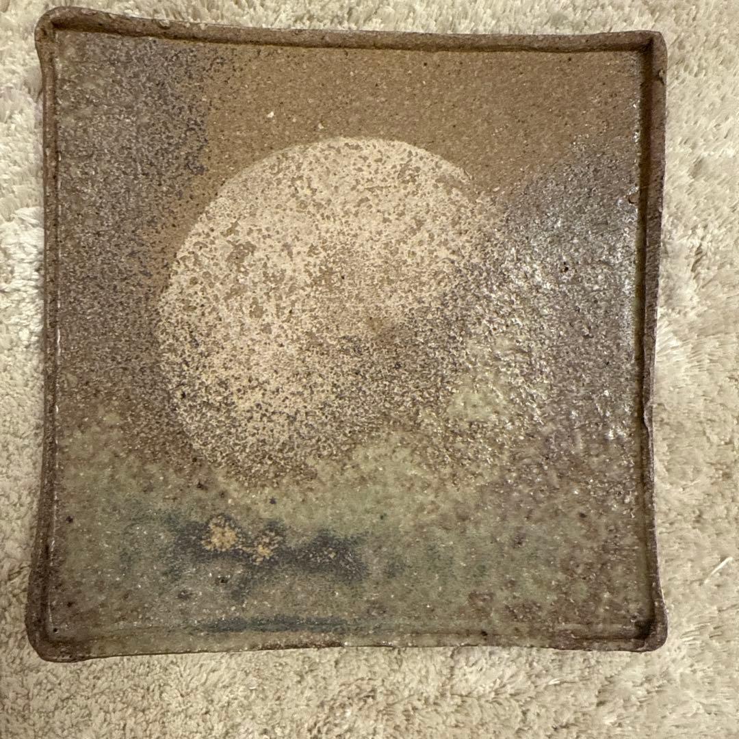 【伊勢丹購入・和モダン】四角い陶器皿 6枚セット （作家物・落款あり）