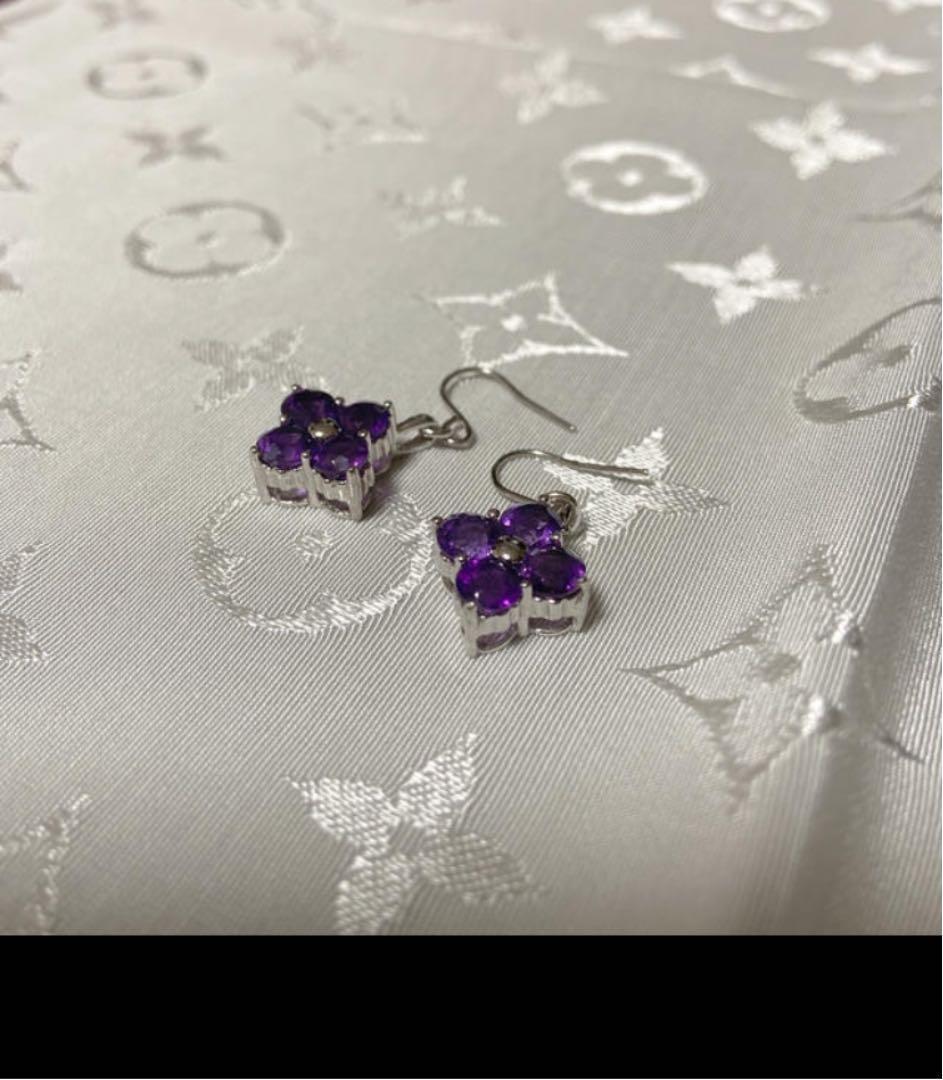 アメジスト　ピアス　S925 シルバー
