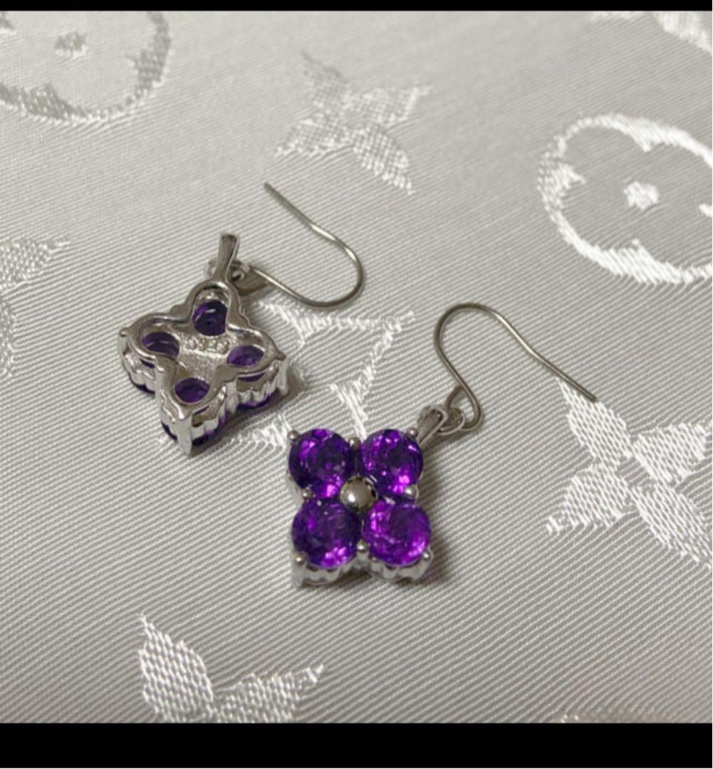アメジスト　ピアス　S925 シルバー