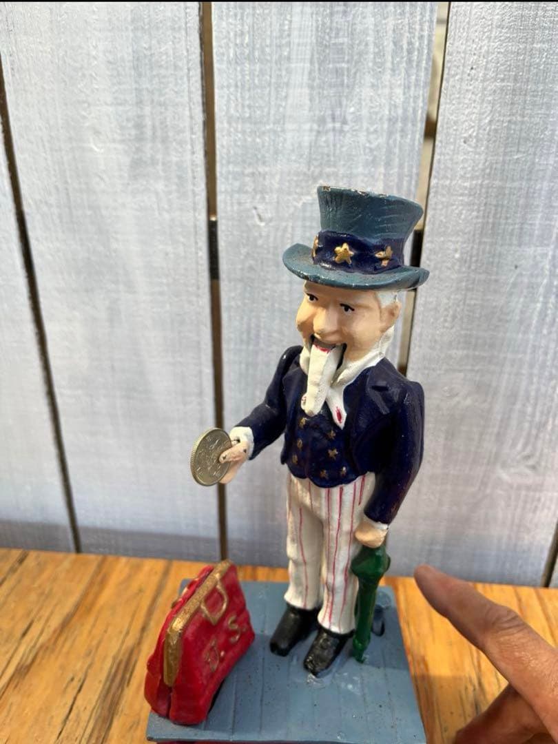 アメリカ オールドバンク 貯金箱　からくり　アンクルサム