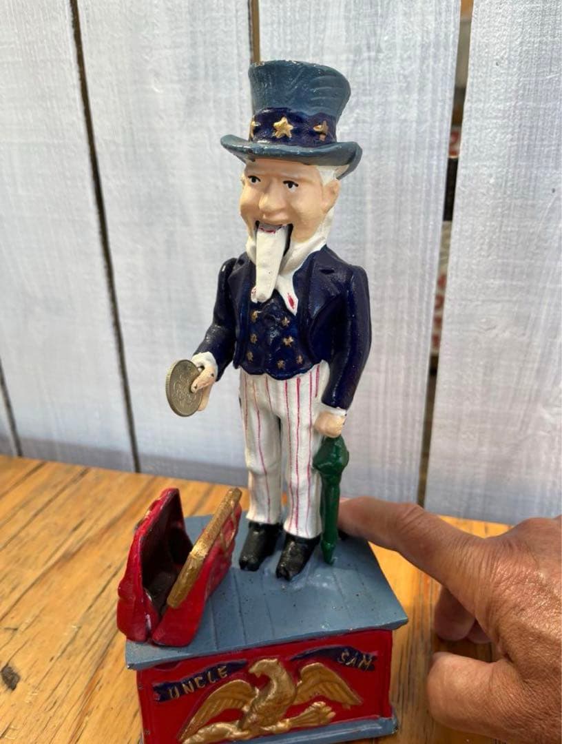 アメリカ オールドバンク 貯金箱　からくり　アンクルサム