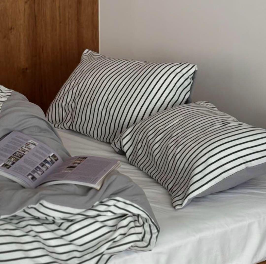 アートオブブラックblack×white ストライプ 布団カバーセット