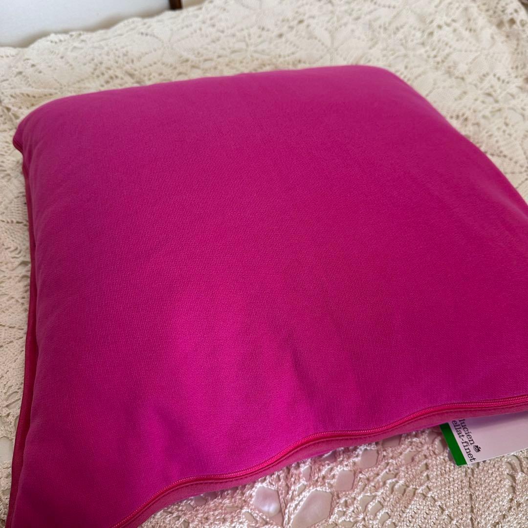 新品タグ付き☆ルシアンペラフィネ☆クッション☆ピンク☆コットン100%