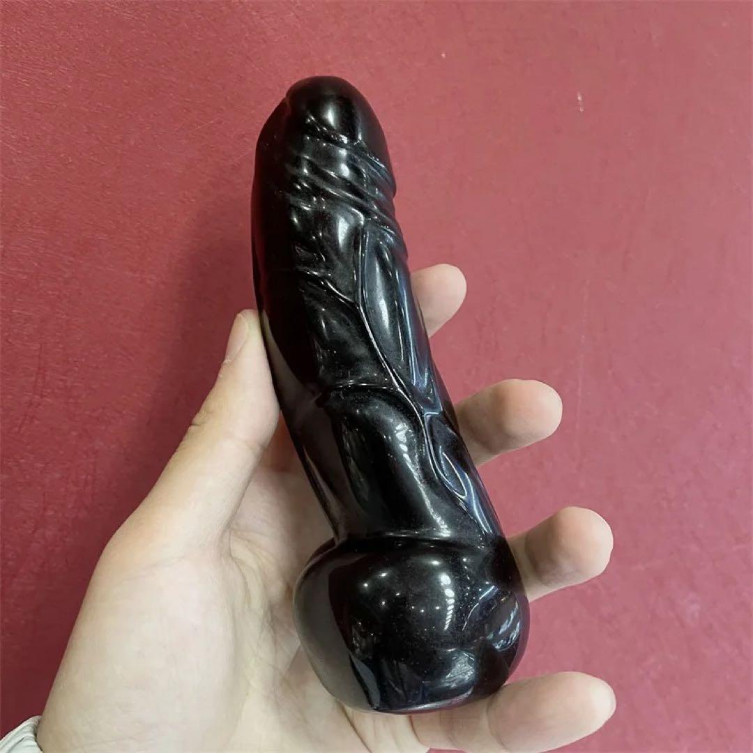 黒曜石 黒耀石 水晶 クリスタル パワーストーン 子宝 男根 15cm ペニス
