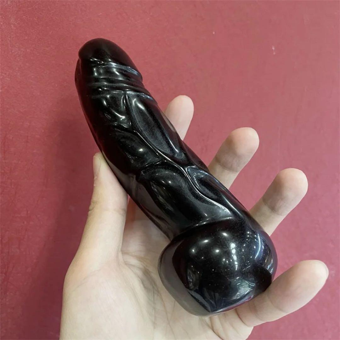 黒曜石 黒耀石 水晶 クリスタル パワーストーン 子宝 男根 15cm ペニス