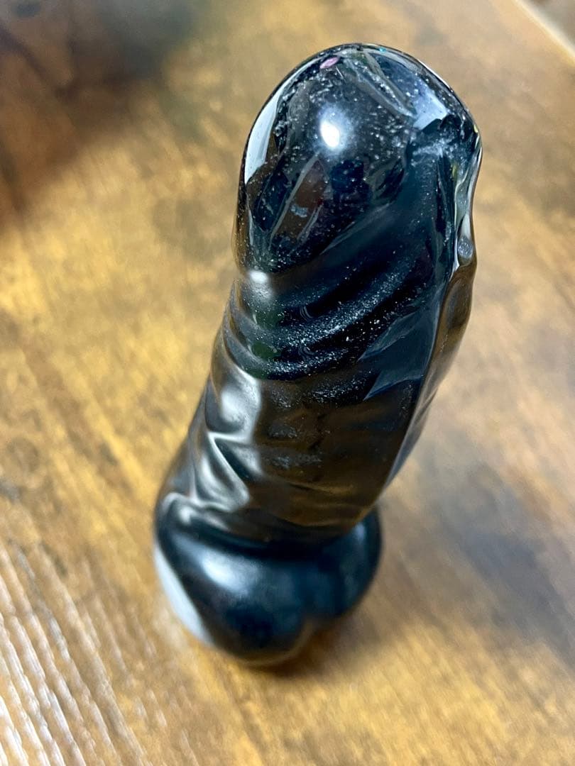 黒曜石 黒耀石 水晶 クリスタル パワーストーン 子宝 男根 15cm ペニス