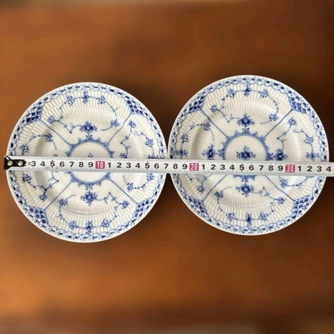 ロイヤルコペンハーゲン　ブルーフルーテッド　ハーフレース　プレート　17㎝