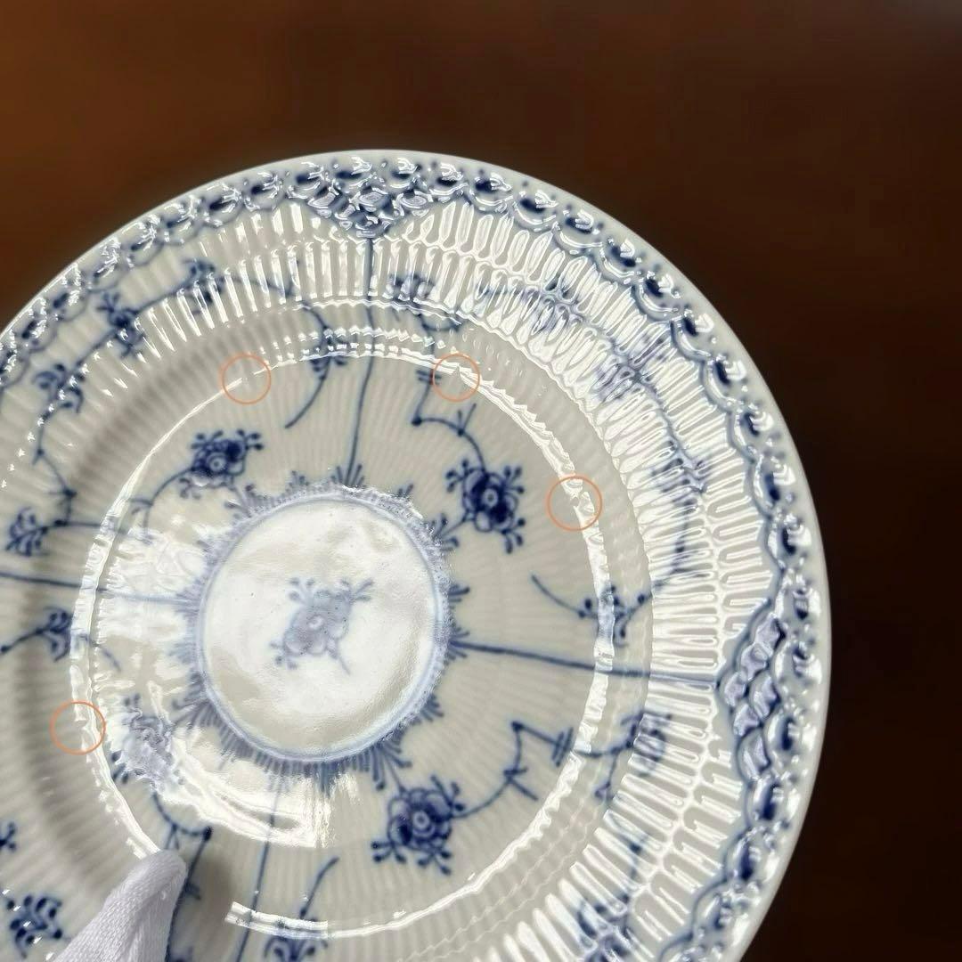 ロイヤルコペンハーゲン　ブルーフルーテッド　ハーフレース　プレート　17㎝