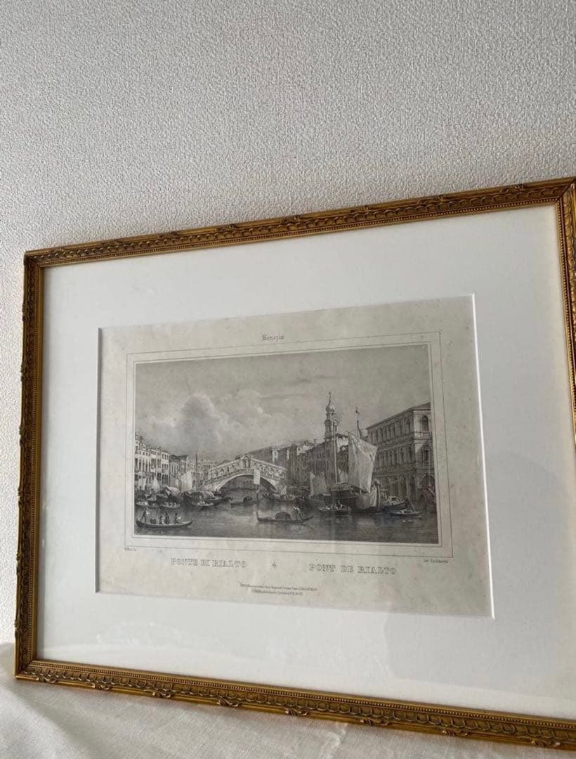 ベネチア　石版画　M. Moro (画家) アンティーク　(1835-1845)