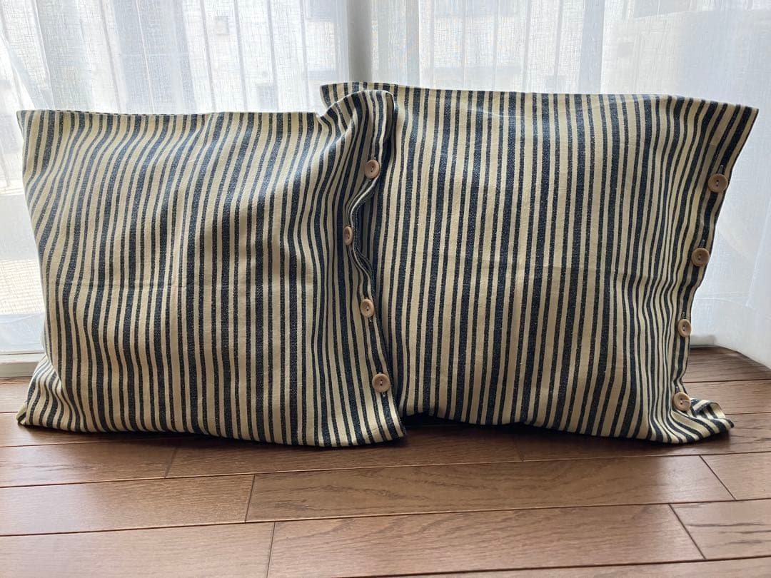 ラルフローレン・スローピロー・マルチストライプ2枚（ネイビー×オフ白）