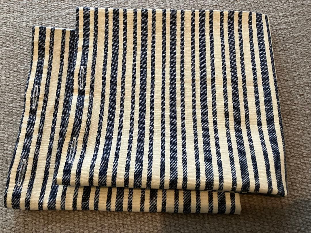 ラルフローレン・スローピロー・マルチストライプ2枚（ネイビー×オフ白）