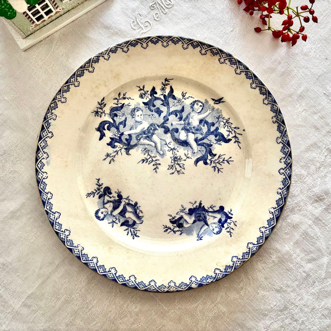 フランスアンティーク˚✧₊ 19世紀❁⃘˚✧ 天使さんたちのプレート♡激レア