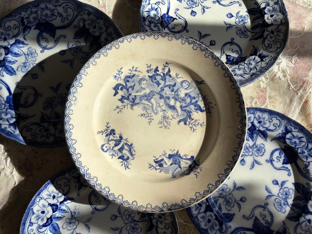 フランスアンティーク˚✧₊ 19世紀❁⃘˚✧ 天使さんたちのプレート♡激レア