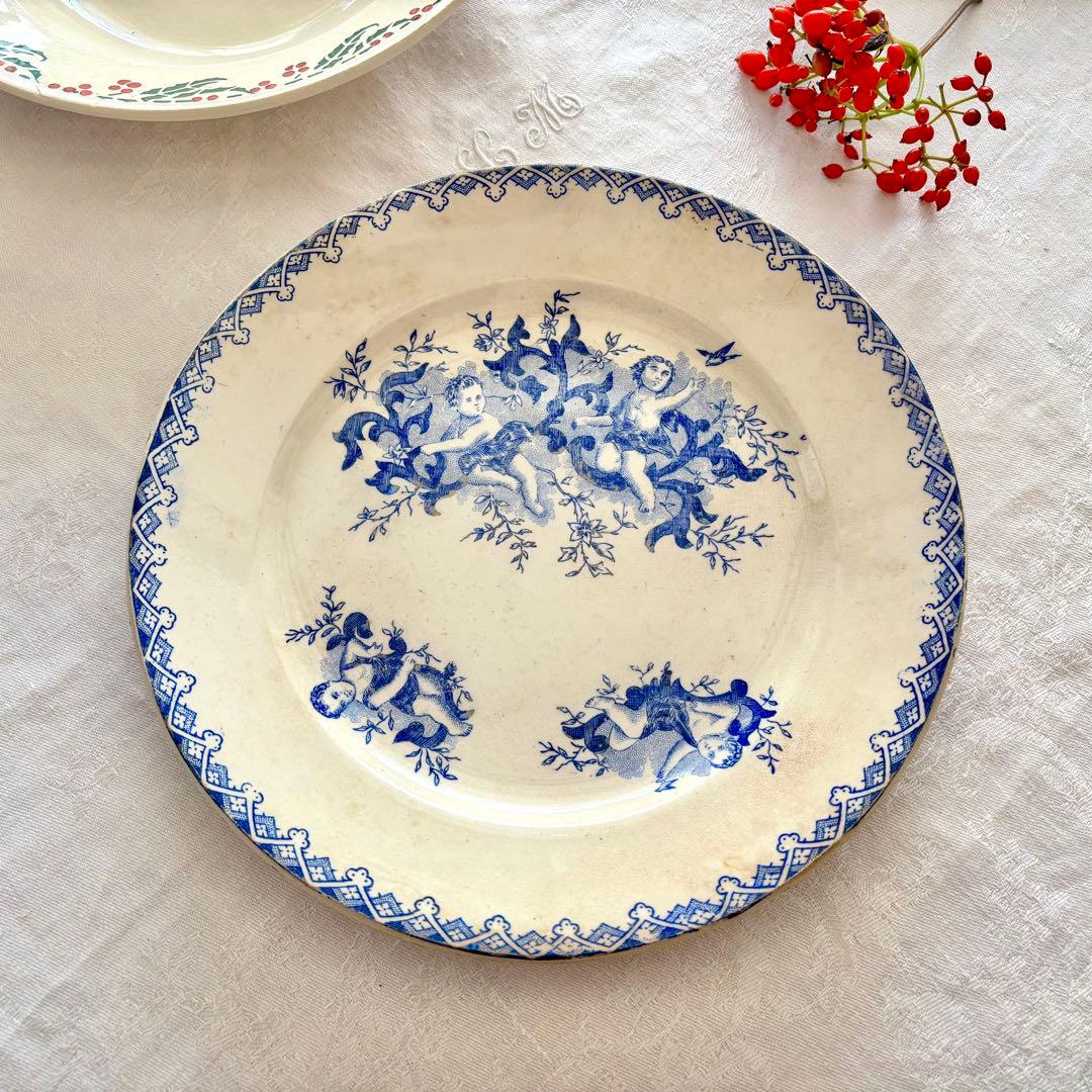 フランスアンティーク˚✧₊ 19世紀❁⃘˚✧ 天使さんたちのプレート♡激レア
