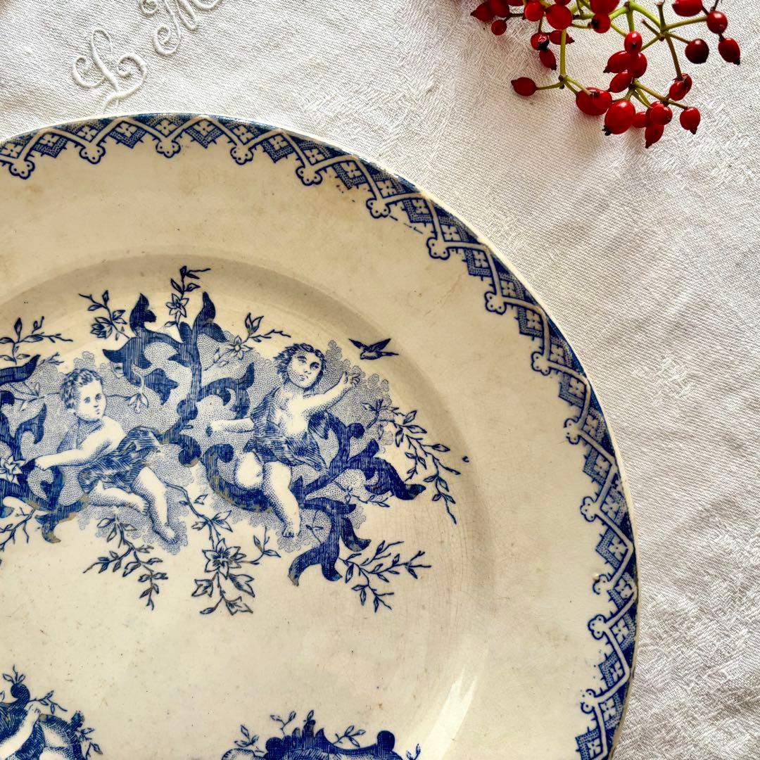 フランスアンティーク˚✧₊ 19世紀❁⃘˚✧ 天使さんたちのプレート♡激レア