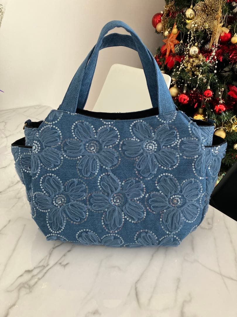 953 大きめデニムリメイクバック　ハンドメイド