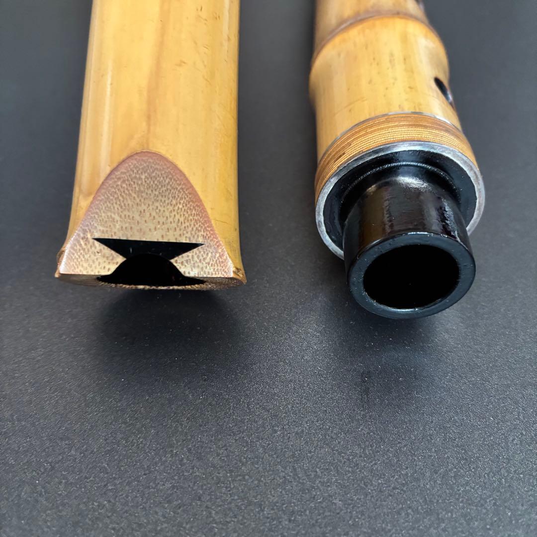 尺八　仙山銘　1尺８寸　銀三線藤巻き　２印の高級管