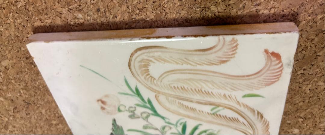 マジョリカタイル　ハンドペイント　鳳凰