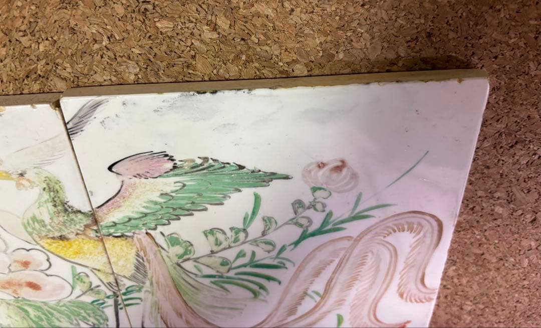 マジョリカタイル　ハンドペイント　鳳凰