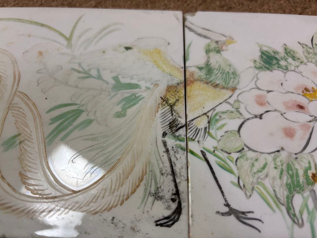 マジョリカタイル　ハンドペイント　鳳凰