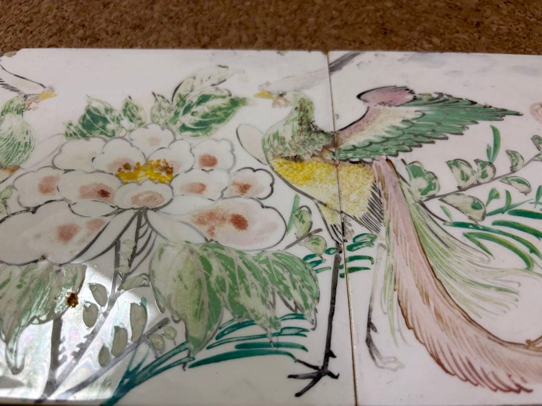 マジョリカタイル　ハンドペイント　鳳凰