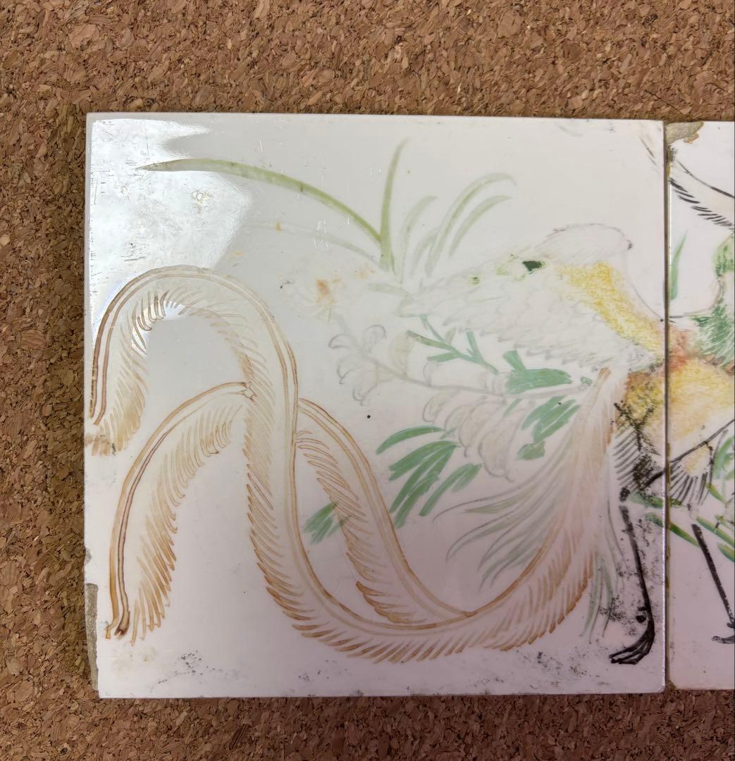 マジョリカタイル　ハンドペイント　鳳凰