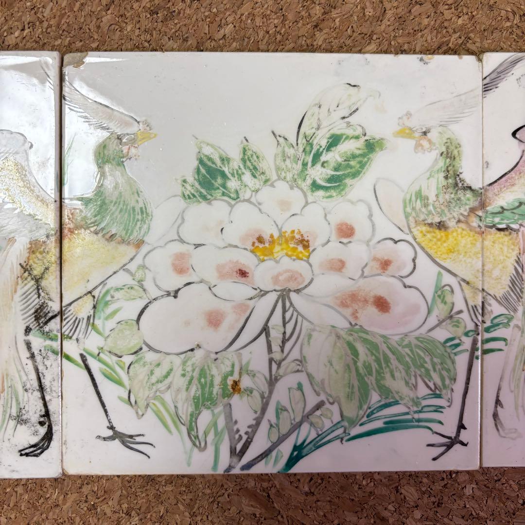 マジョリカタイル　ハンドペイント　鳳凰