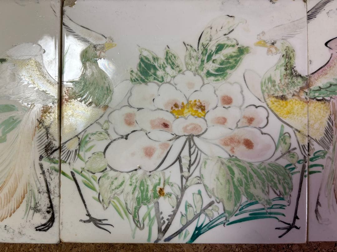 マジョリカタイル　ハンドペイント　鳳凰