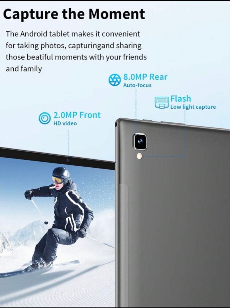 Relndoo Android 15 タブレット 10インチ 64gb