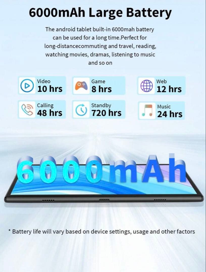 Relndoo Android 15 タブレット 10インチ 64gb