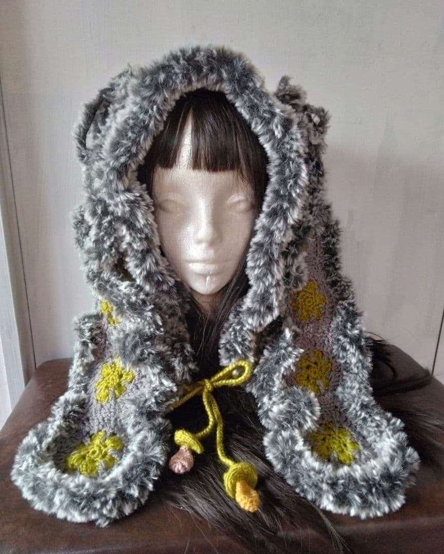 ウサギ耳フード帽子耳取り外し可能ハンドメイド