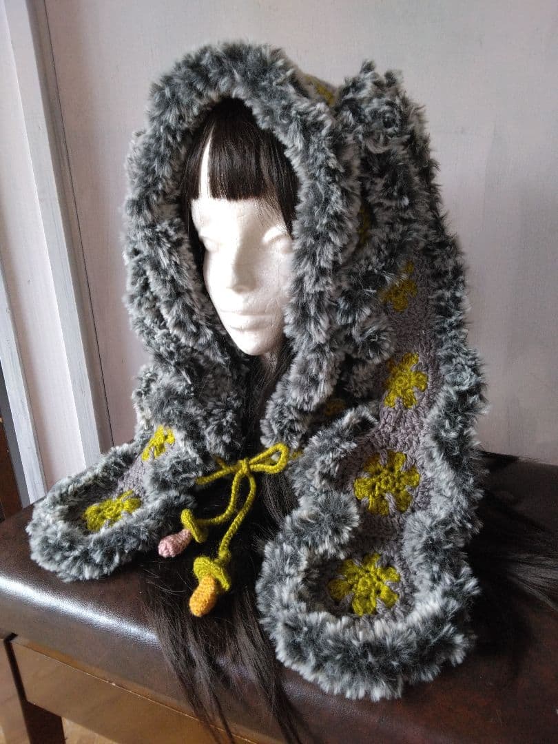 ウサギ耳フード帽子耳取り外し可能ハンドメイド