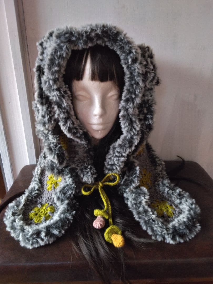 ウサギ耳フード帽子耳取り外し可能ハンドメイド