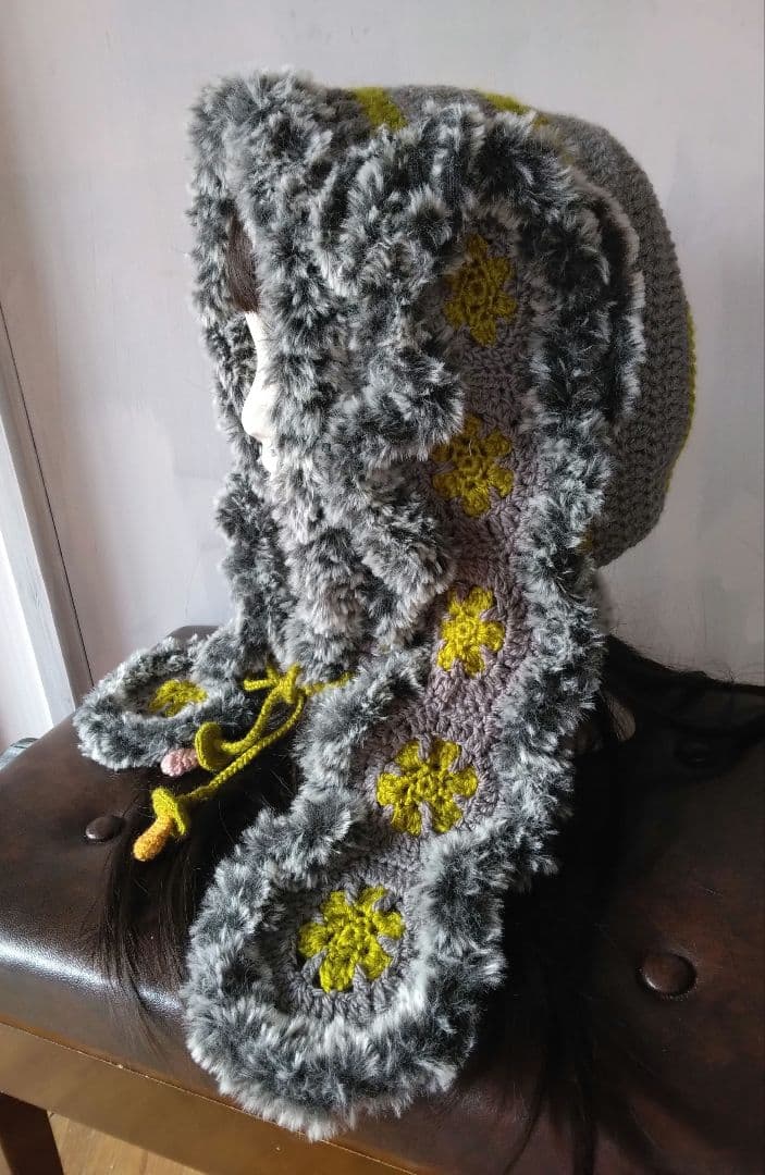 ウサギ耳フード帽子耳取り外し可能ハンドメイド