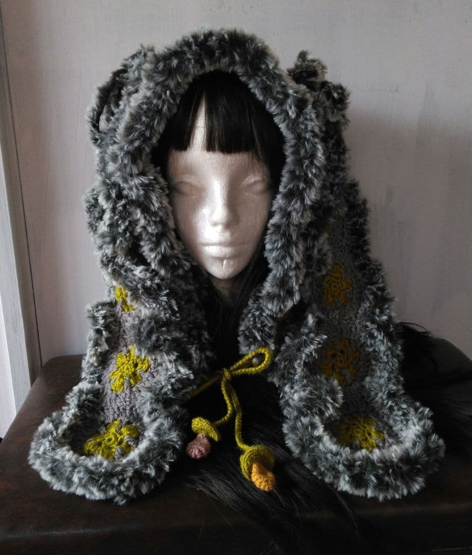 ウサギ耳フード帽子耳取り外し可能ハンドメイド