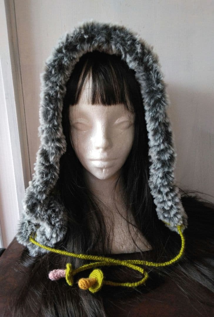 ウサギ耳フード帽子耳取り外し可能ハンドメイド