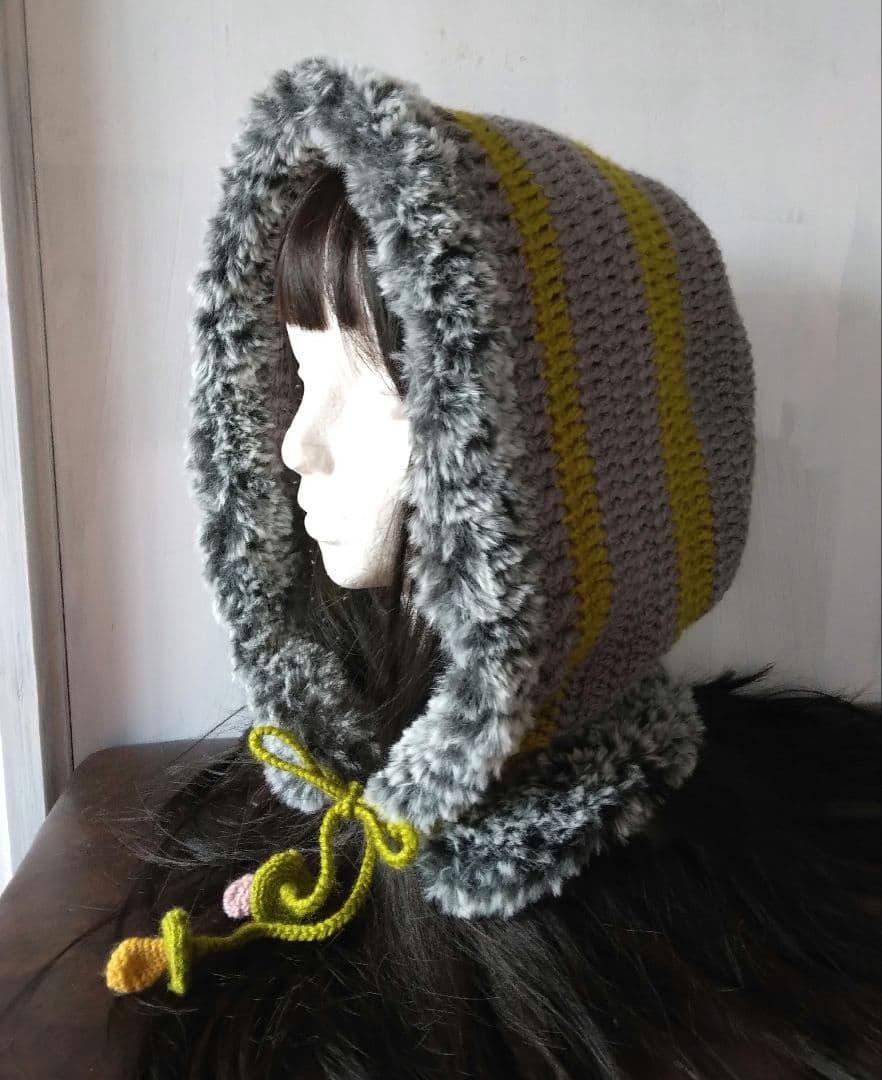 ウサギ耳フード帽子耳取り外し可能ハンドメイド