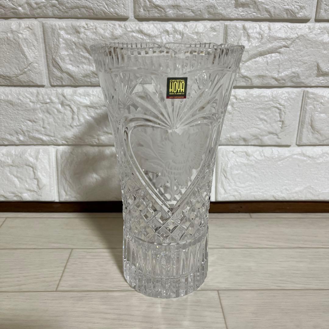 HOYACRYSTAL クリスタル花瓶　クリスタル　花瓶　フラワーベース　切り子
